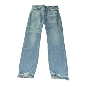 Levi's 510 Premium Jeans Mens 32x30 Light Wash Distressed Hem Denim Pants